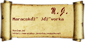 Maracskó Jávorka névjegykártya
